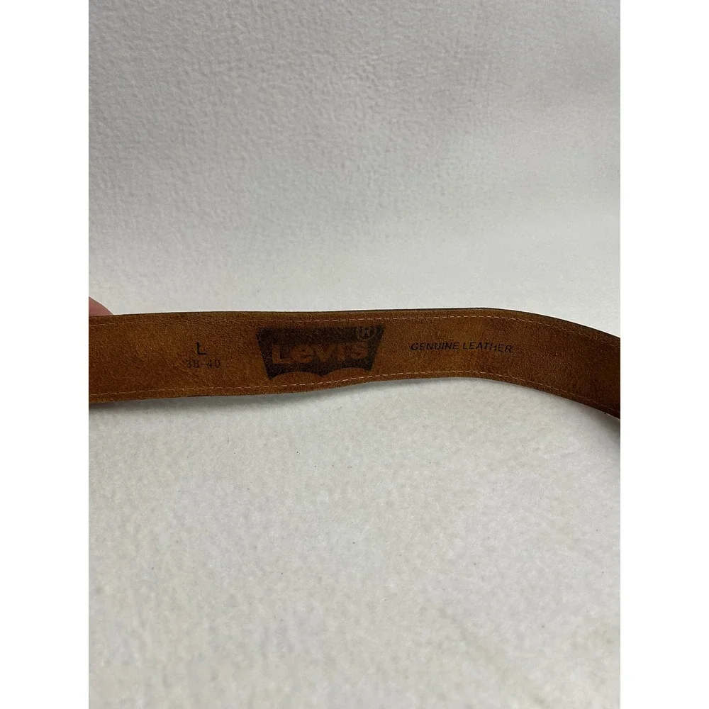 Rugged Americana Levi's Mens L 38-40 Brown Genuine Leather Casual Belt